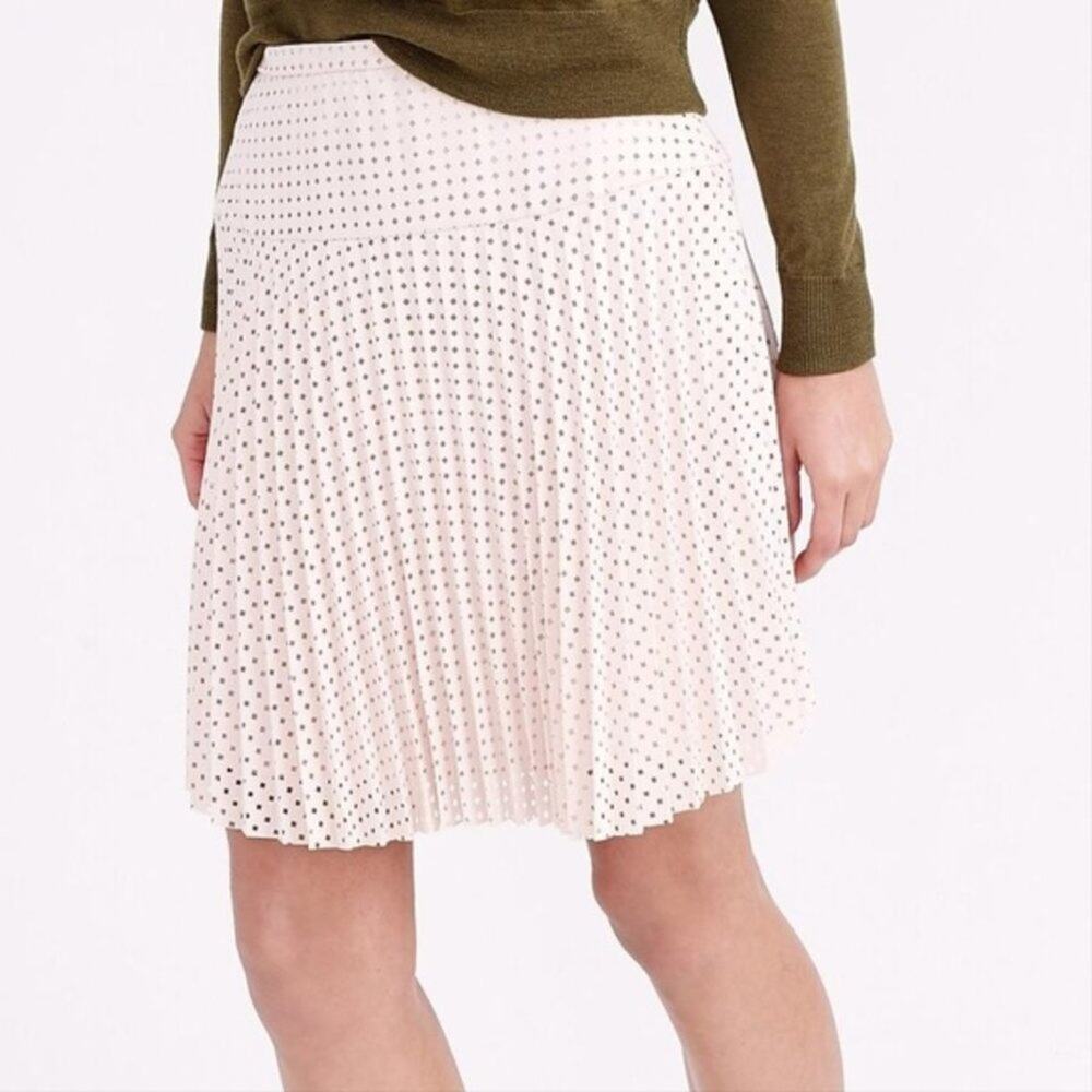 J. Crew Laser Cut Perforated Pleated Mini Skirt